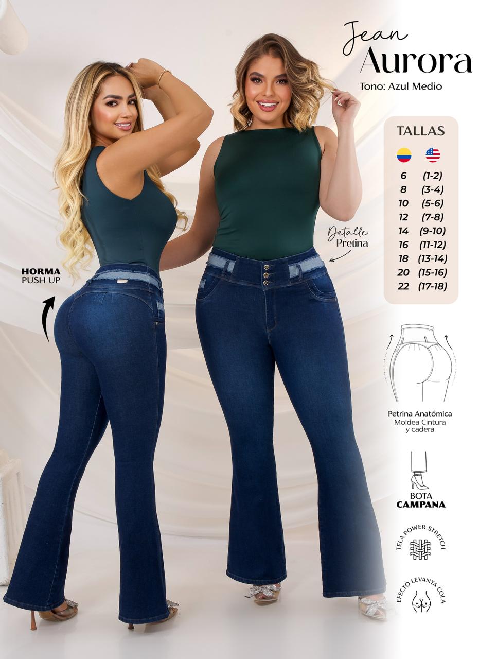 High Waisted  Flare Denim Jeans Ref Aurora