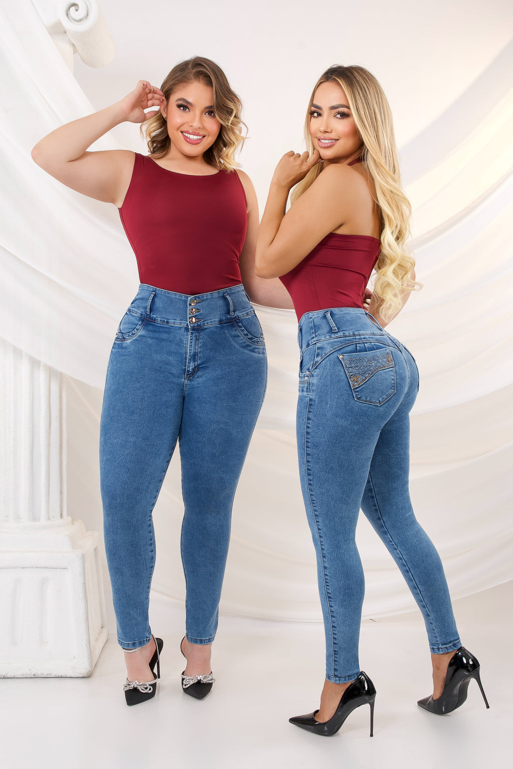 High Waisted Skinny Denim Jeans Ref Lola