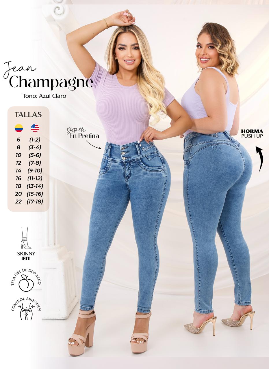 High Waisted Skinny Denim Jeans Ref Champagne