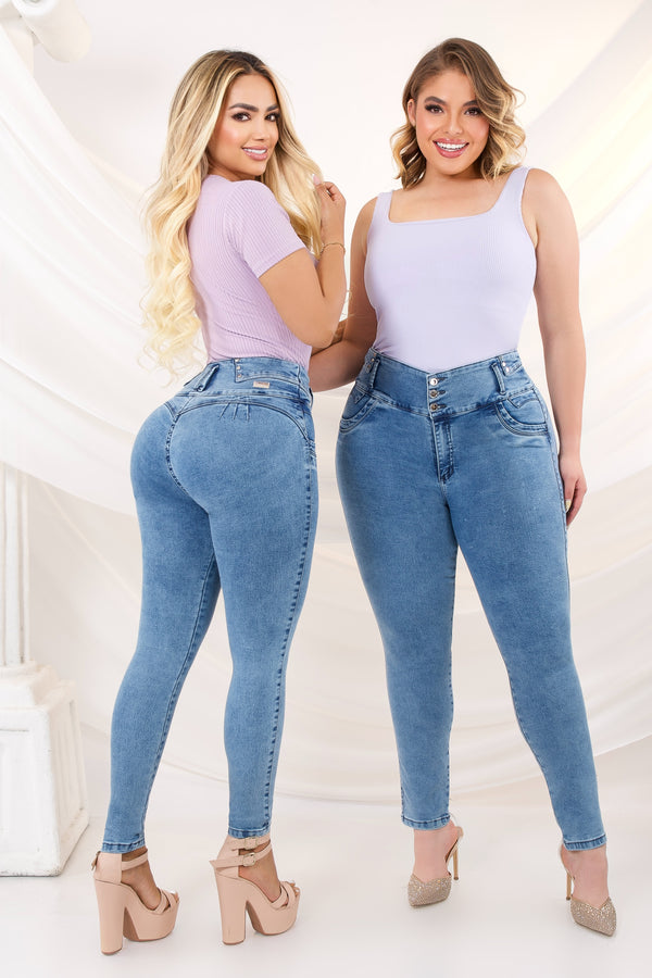 High Waisted Skinny Denim Jeans Ref Champagne