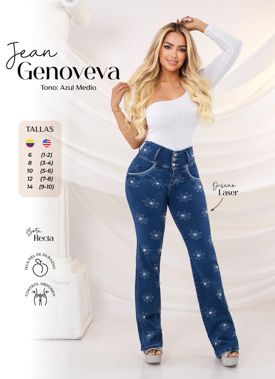 High Waisted Flare Denim Jeans Ref Genoveva