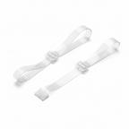 Two white straps on a white background