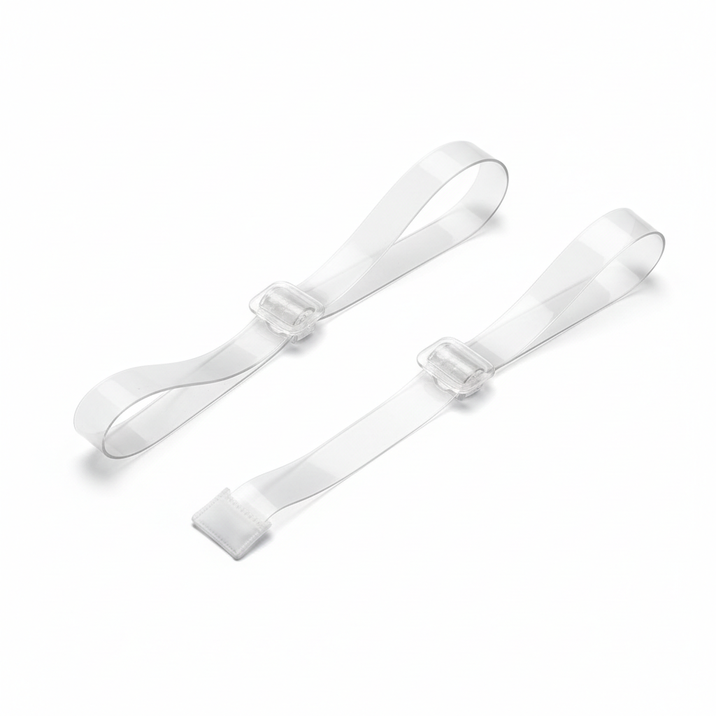 Two white straps on a white background