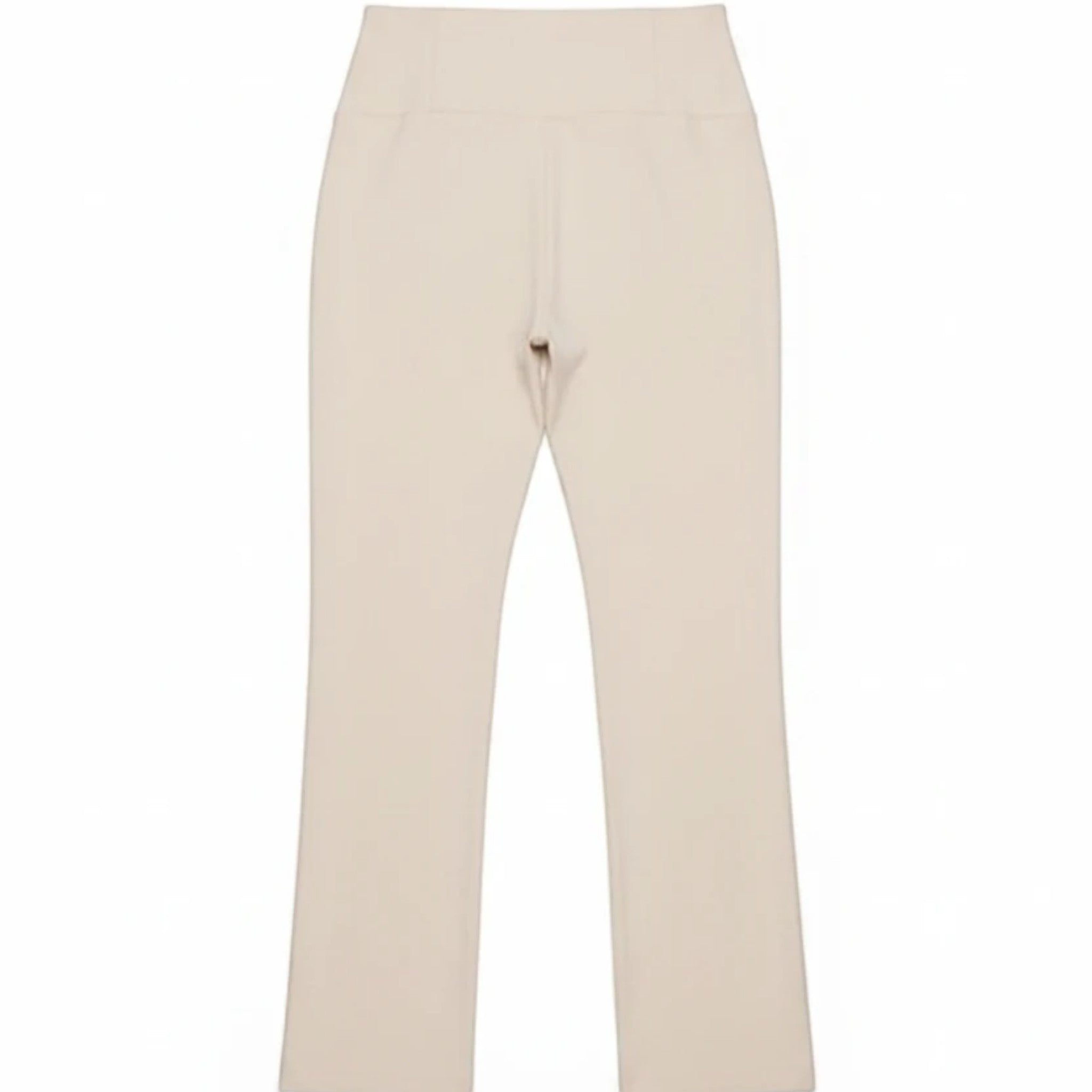 Stella's Corset beige athletic pants with a high waist and flared leg, perfect for performance and comfort.