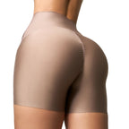 Stella's Corset beige Powernet butt-lifting compression shorts with high waist and cotton-lycra lining.