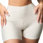 Stella's Corset beige Powernet and cotton-lycra blend firm compression shorts with natural butt lift.
