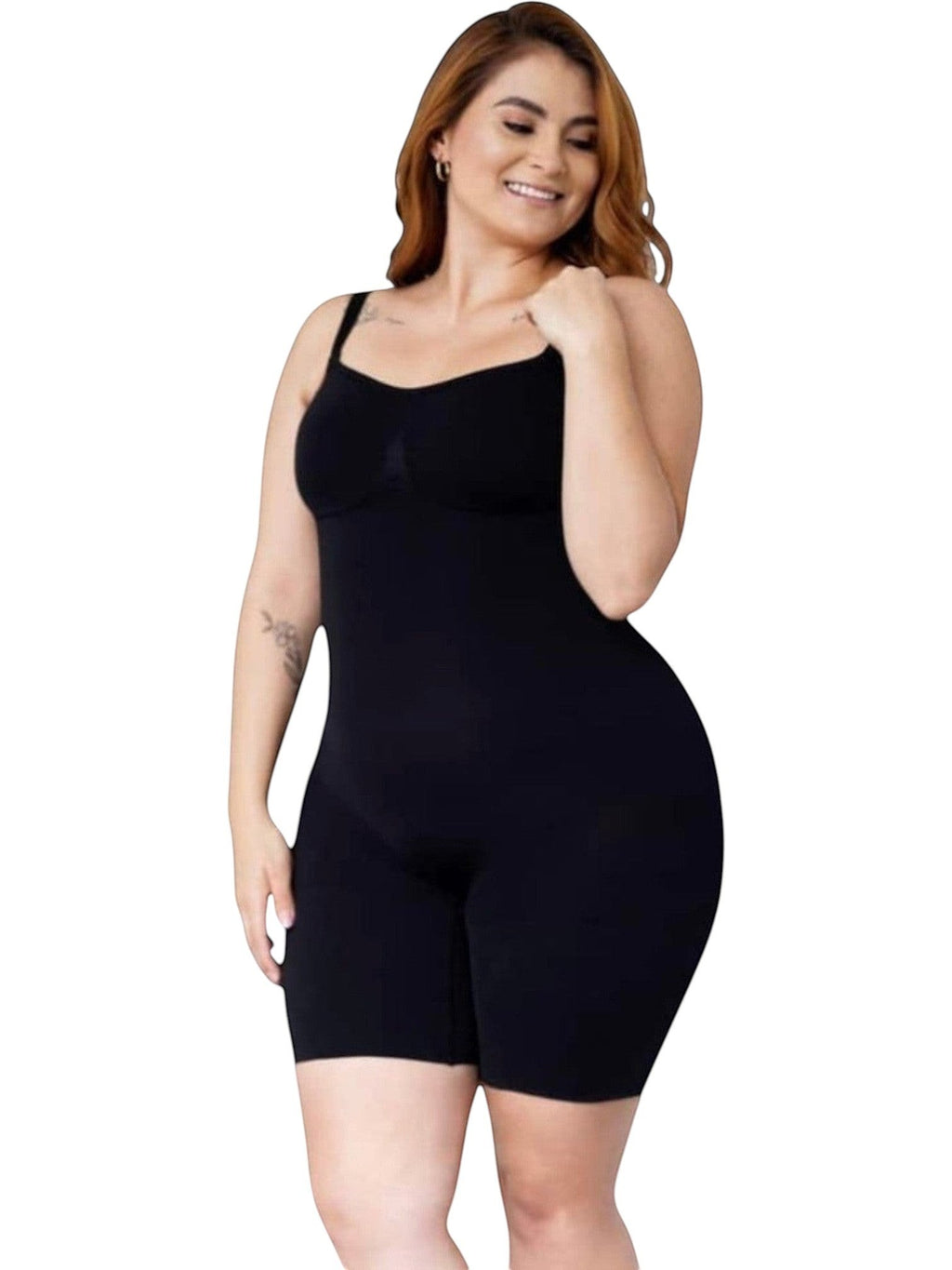 Stella's Corset black high-back body control sculpting short with thigh slimming and waist cinching features.