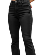 Stella's Corset black high-waisted butt lifter jeans with contouring panels and stretch denim fabric.