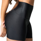 Stella's Corset black high-waisted firm compression shorts with natural butt lift and Powernet fabric.