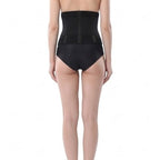 Stella's Corset black latex waist trainer belt with adjustable hook-and-eye closure for posture support and waist cinching.