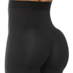 Stella's Corset black high-waisted shaping capri leggings with corset-style waistband and tummy control.