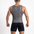 Stella's Corset chaleco de látex gris para hombre, de compresión alta, para aplanar el abdomen y mejorar la postura.