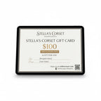 Stella's Corset $100 gift card for modern elegance, redeemable online.