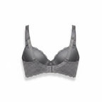 Stella's Corset grey lace push-up bra with adjustable straps and thick comfort side wings.