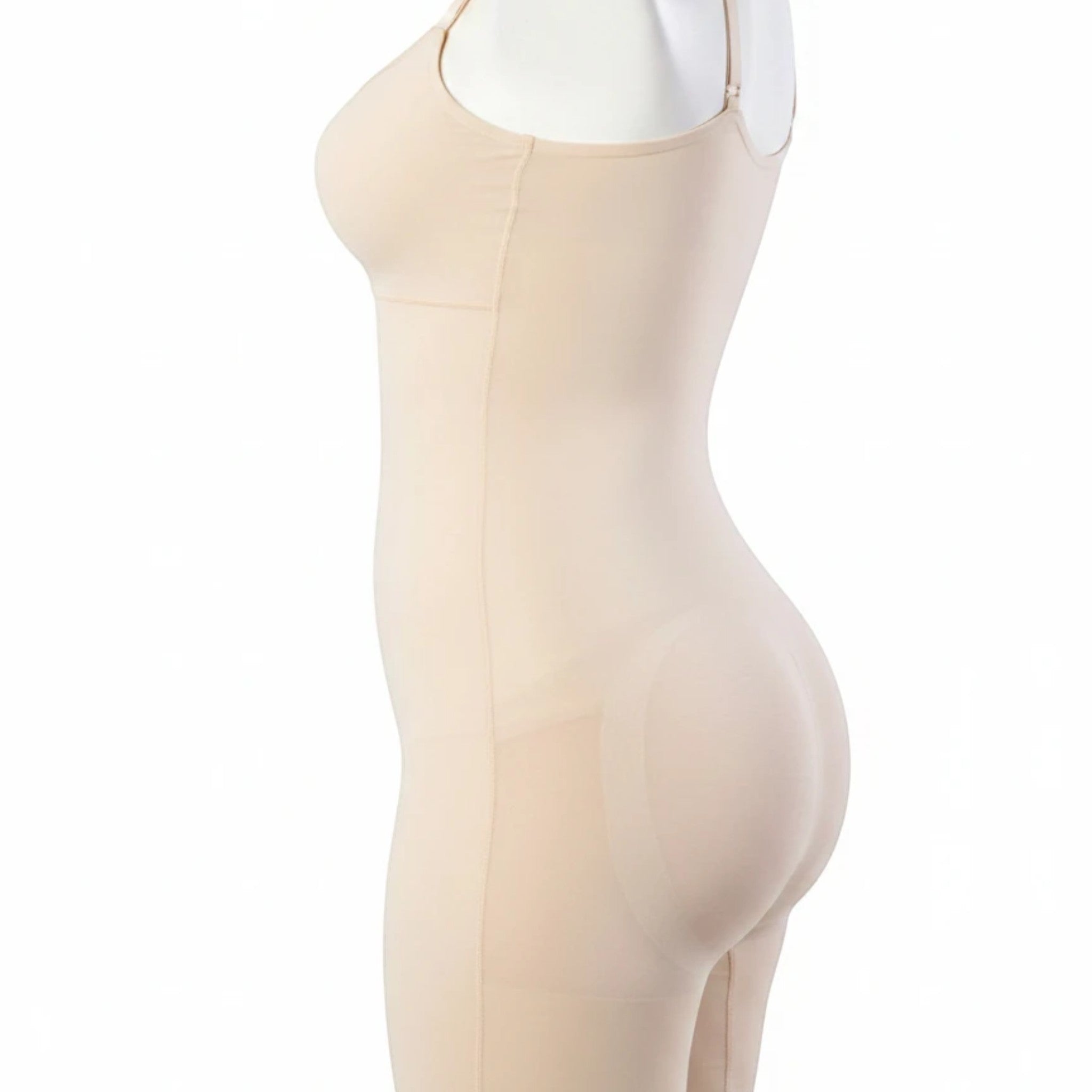 Stella's Corset beige high-back body control sculpting short with thigh slimming and waist cinching features.