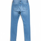 Stella's Corset light blue high waisted skinny leg butt lifter jeans with five-pocket styling.