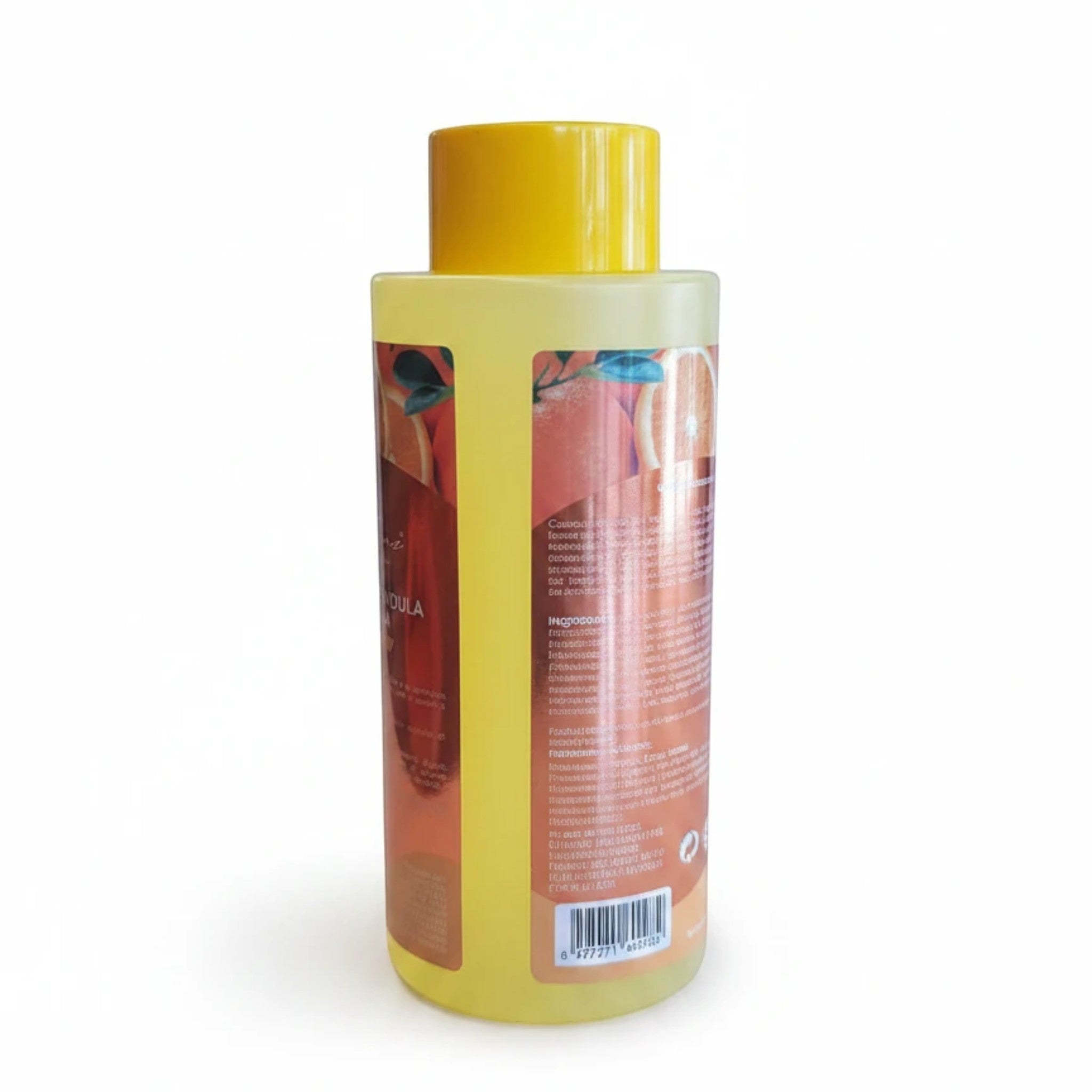 Stella's Corset Orange & Calendula Restorative Massage Oil bottle with yellow cap. Hydrating, nourishing, and stretch mark prevention formula.