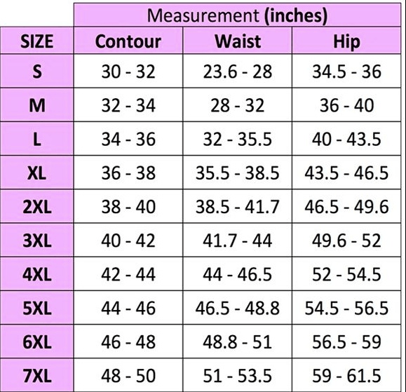 men compression top Size chart